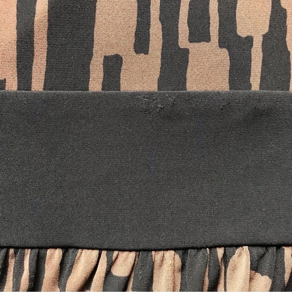 MICHAEL Michael Kors Petite L sleeveless Blouson Black Brown print Dress Large - Picture 10 of 15